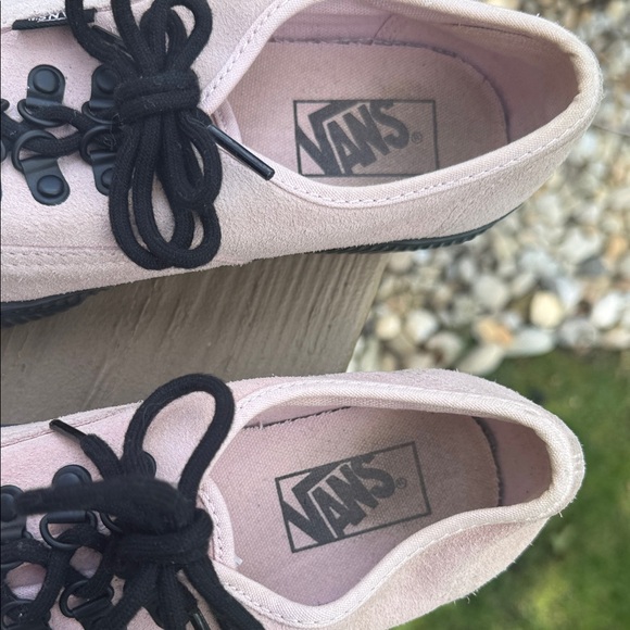 Vans Women's Pink Canvas Sneakers with Black Accents - Picture 2 of 6